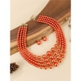thumbnail image 4 of Large Multi Strand Chunky Imitation Pearls Necklace and Earring Set Costume Jewelry for Women good gift Party Wedding New Year, 4 of 4