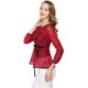 thumbnail image 4 of AllegK Blusas Tops Peplum De Encaje Semitransparente De ManLarCon CintuAnudaPaMujer Rojo L, 4 of 6