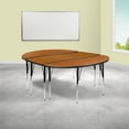 thumbnail image 2 of Flash Furniture Emmy 2 Piece 86" Oval Wave Flexible Oak Thermal Laminate Activity Table Set - Standard Height Adjustable Legs, 2 of 14