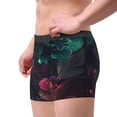 thumbnail image 2 of Yiaed Red And Green Carnation Print Men's Soft Cotton Boxer Shorts Breathable Boxers Underwear Moisture-Wicking Underwear Stretch Boxer Briefs for Man-X-Large, 2 of 5