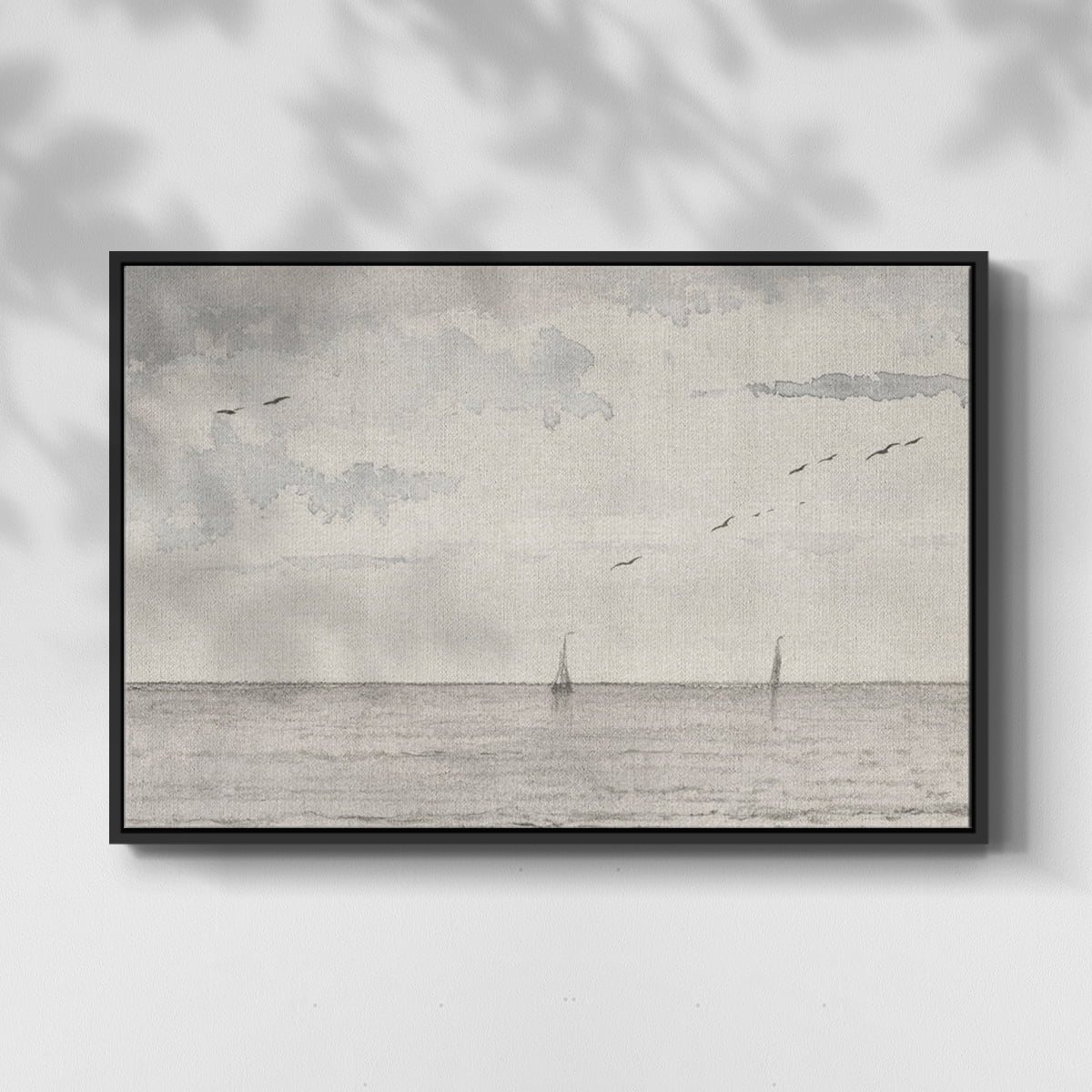Vintage Landscape-CCCXLII By Wexford Home Framed in Black Wood Gallery Wrapped Canvas 17 in. x 25 in.