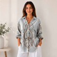 thumbnail image 5 of Women’s Casual Printed Button Down Long Sleeve Blouse Shirt, 5 of 5