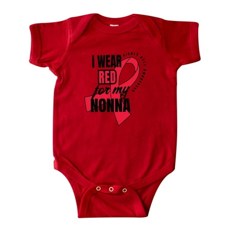 

Inktastic Sickle Cell Awareness I Wear Red For My Nonna Gift Baby Boy or Baby Girl Bodysuit