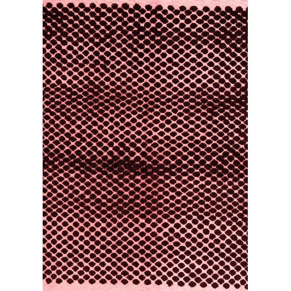 Ahgly Company Machine Washable Indoor Rectangle Abstract Red Modern Area Rugs, 5' x 7'