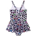 thumbnail image 4 of Popvcly 4-12T Girls Swimsuit Leopard One-Piece Adjustable Swimwear Ruffled Bathing Suit with UPF 50+ Sun Protection, 4 of 12