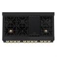 thumbnail image 4 of ZLINE 48 in. Autograph Edition Dual Fuel Range in Black Stainless Steel with Gold Accents (RABZ-48-G), 4 of 5