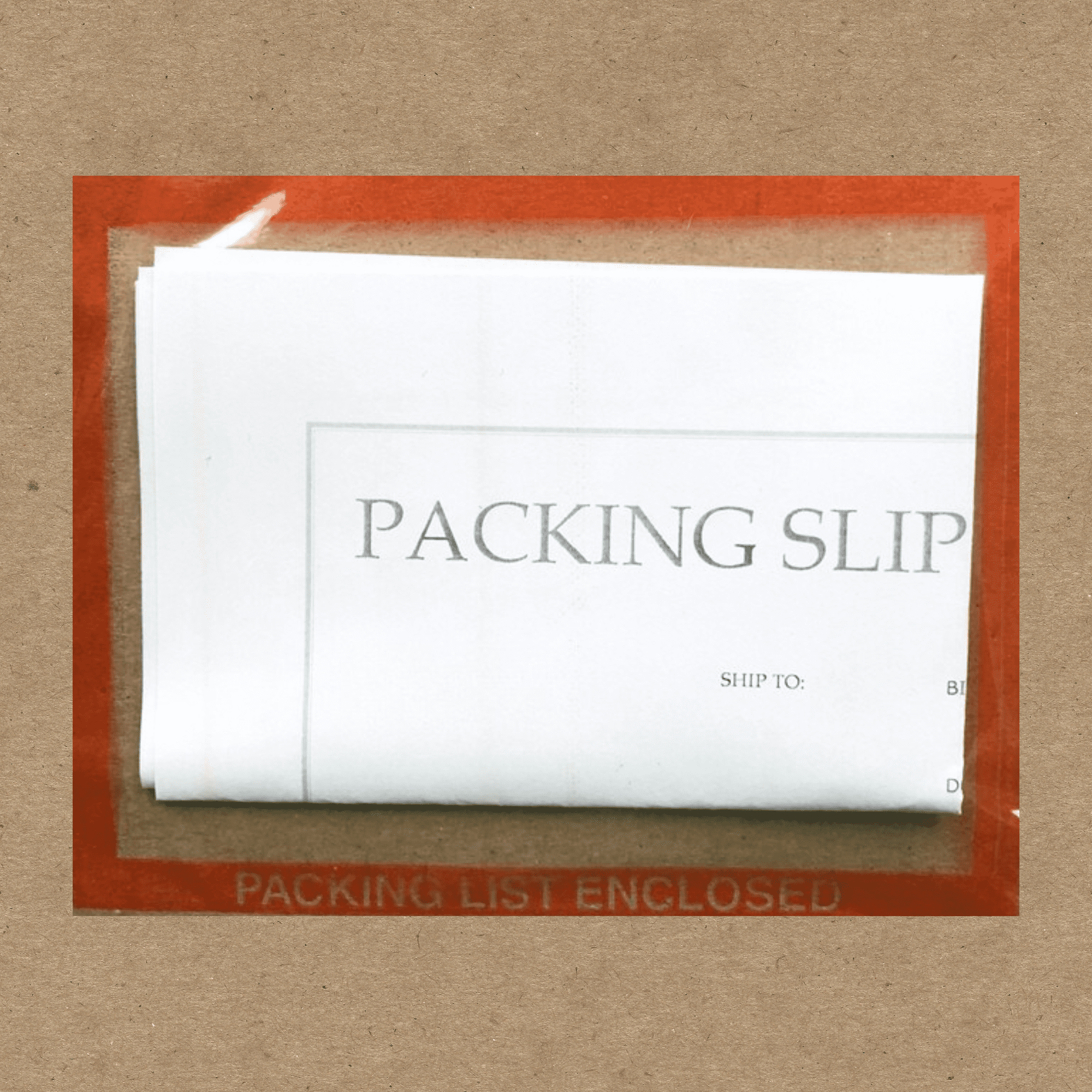 FindTape Packing List Pouch Tape: 5 in. x 7 in. pouch / 300 pouches (Transparent with "PACKING LIST ENCLOSED" Printing)