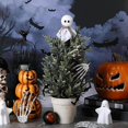 thumbnail image 4 of Halloween Crow Mini Tree Topper,6.3 Inches Spooky Halloween Tree Ornaments,White Ghost Miniature Tree Topper,Miniature Christmas Treetops Ornaments for Holiday Party Favors Supplies Decor, 4 of 8