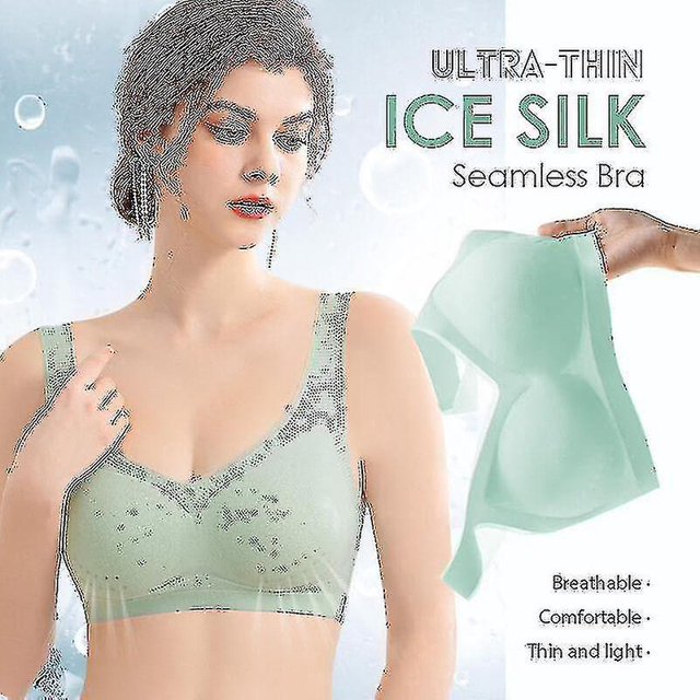 Ropa interior inalámbrica del sujetador sin costuras de seda Brathin de seda de hielo ultrafina con almohadilla extraíble para mujeres