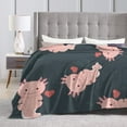 thumbnail image 5 of ZNDUO Lightweight Microfiber Bed Blanket, Axolot Black Pattern Super Soft Flannel Cozy Throw Blankets, 50"x40", 5 of 8