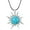 B_Turquoise_Braided Leather, variant on Sun Turquoise Pendant Necklace, 925 Sterling Silver Genuine Gemstones Western Jewelry Gift for Women