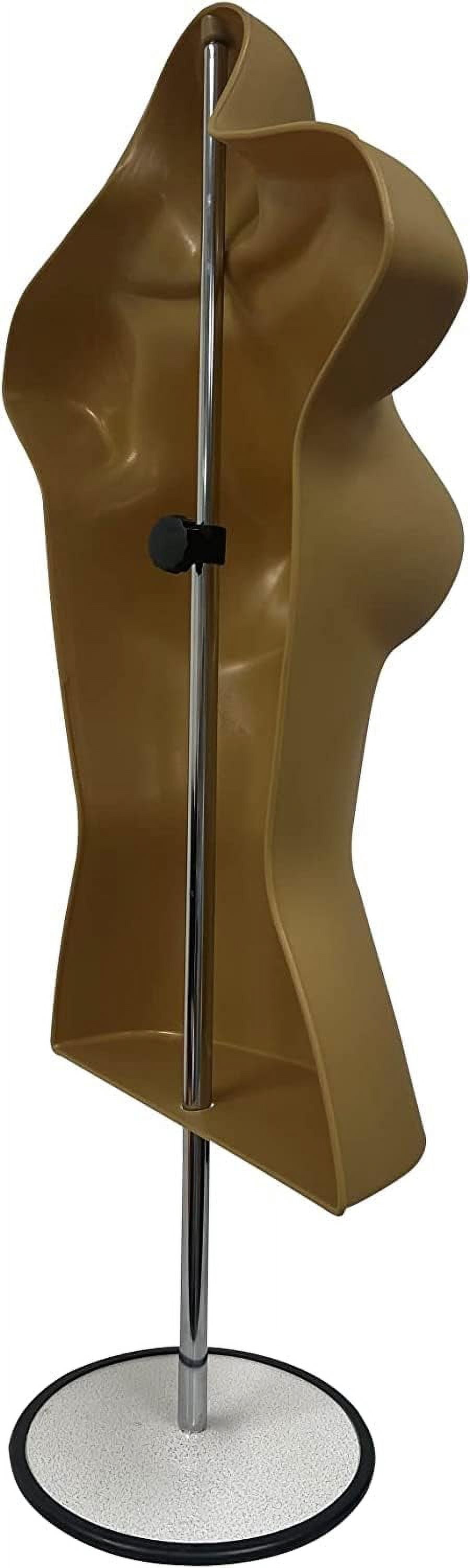 DisplayTown White Male + Female Mannequin Hollow Back Body Torso Set w/ Metal Stand and Metal Pole & Hanging Hook, S-M Sizes