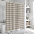 thumbnail image 6 of Khaki Gingham Bathroom Shower Curtains with 12 Hooks Polyester Waterproof Shower Curtain for Stalls and Bathtubs Farmhouse Buffalo Plaid Checkered Decorative Bathroom Privacy Curtain 54x78 Inches, 6 of 9