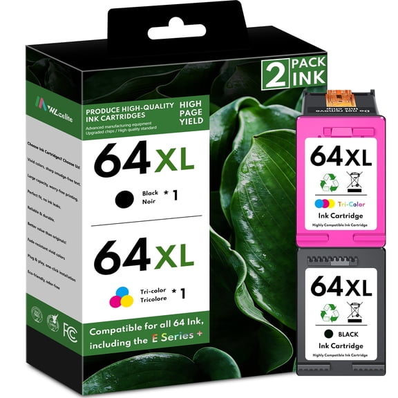 62 Ink Cartridges Compatible for HP 62XL Ink Cartridges for 5540 5541 5542 5543 Printer (2 Pack)
