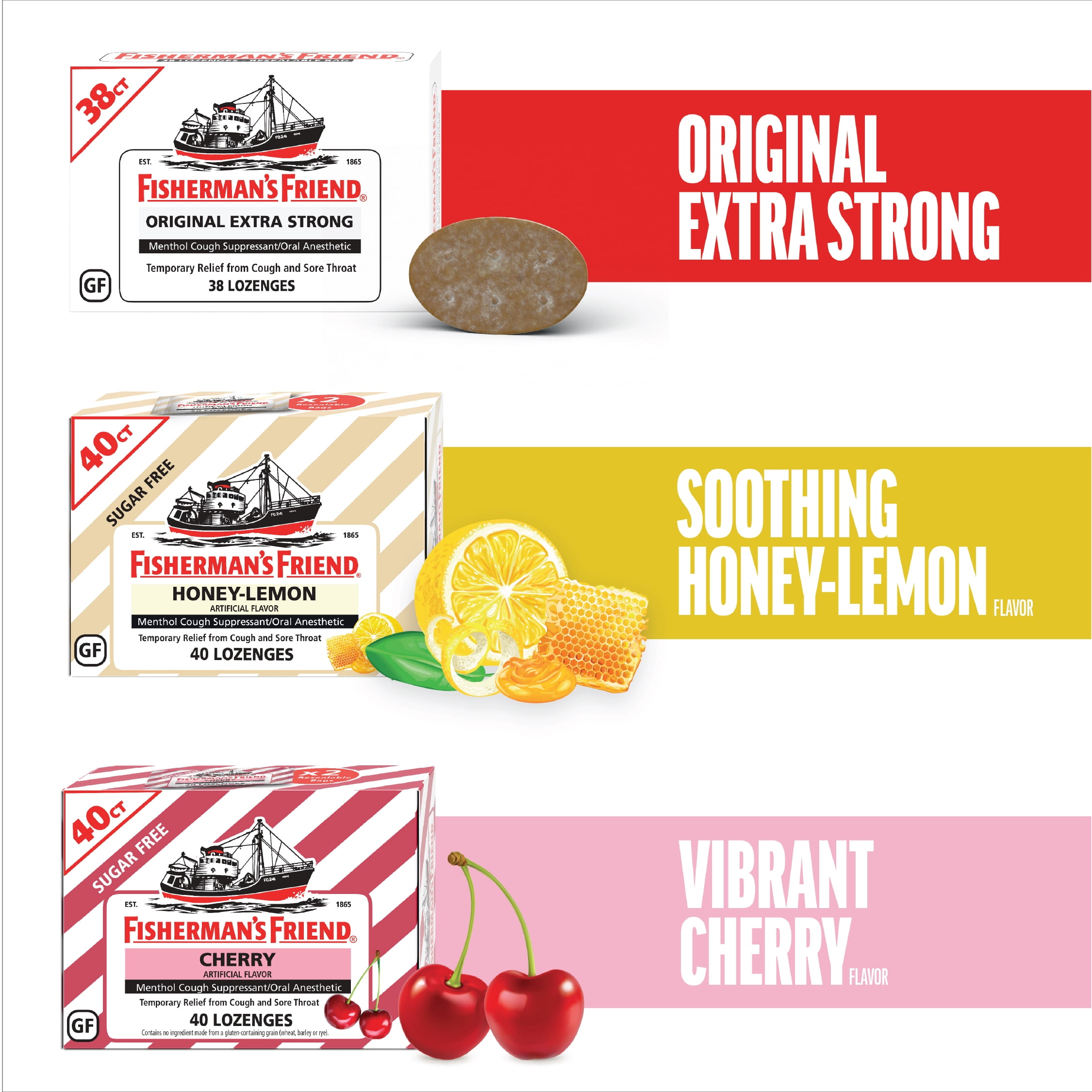 (6 pack) Fisherman’s Friend Honey-Lemon Sugar-Free Throat Lozenges, 40 Count