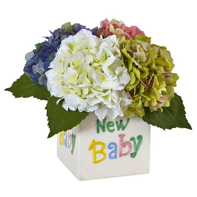 Nearly Natural 1448-AS Hydrangea in New Baby Ceramic, Assorted