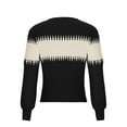 thumbnail image 5 of Womens Sweaters Long Sleeve Knit Sweater Crew Neck Pullover Color Block Patchwork Sweatshirt Jumper Tops, 5 of 8