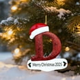 thumbnail image 6 of Luoshdecor Christmas Letter Ornaments 2025,Personalized Initial White Glitter Letters Hat Ornaments,Merry Christmas Pendant for Xmas Tree Wedding Home Decor (D), 6 of 6
