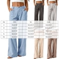 thumbnail image 3 of QGJZVUNL Button High Waist Trousers for Womens Striped Wide Leg Pants with Pockets Size XL, 3 of 6