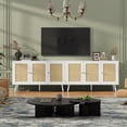 thumbnail image 1 of Buffet Storage Cabinet, 47.2" Rattan Sideboard with Adjustable Shelves, Modern Coffee Bar Credenza for Kitchen, Living Room, Entryway, Dining Room, 1 of 1