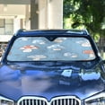 thumbnail image 4 of Cartoon Red Blue Mushrooms Car Windshield Sun Shade Foldable Car Front Window Visor Heat and UV Protection 57x31.5, 4 of 8