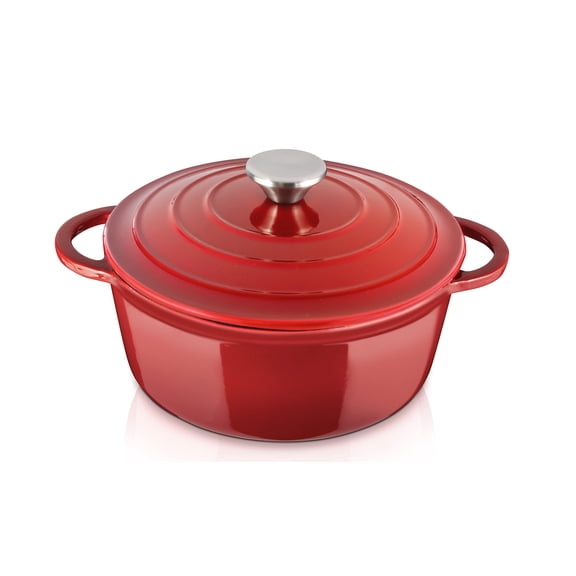 Enameled Cast Iron Dutch Oven With Lid And Side Handles 5 Quart Standard