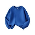 thumbnail image 1 of Chandail à Col Rond de Base pour Tout-Petits Enfants Bébés Garçons Filles, Chandail Molletonné à Enfiler, Chandail à Capuchon Uni pour Enfants, Manteau Hauts Bleu 110/3 A-4 A, 1 of 6