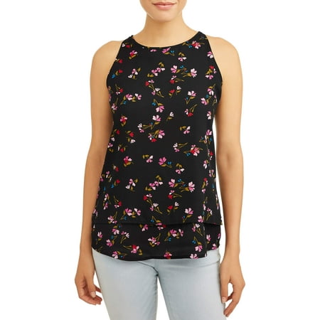 Women's High Neck Printed Tank Top