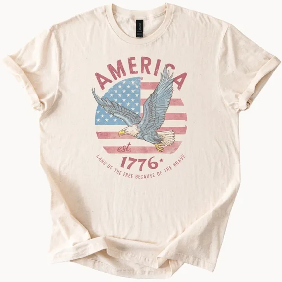Hot Trending Eagle USA Flag T Shirt America 1776 Tee Design Preview Only