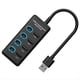 thumbnail image 3 of Estación de Acoplamiento USB 2.0 HUB de 4 Puertos con Interruptor de Carga USB 2.0 Hub Divisor de Computadora, 3 of 5