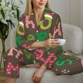 thumbnail image 6 of Balery Ho Ho Ho Merry Christmas Pattern Pajama Sets for Women Long Sleeve 2 Piece Sleepwear Loungewear Sets Soft PJ's with Pockets Long Sleeve Comfy Pj Sets-Medium, 6 of 7