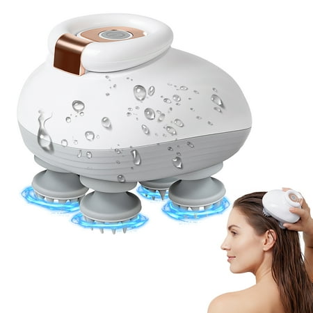 OVIMAZ Electric Scalp Massager, Cordless Waterproof Head Massager with Kneading Nodes, Handheld Hair Shampoo Brush for Deep Cleaning & Relaxation, Gift for Men Women