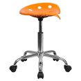 thumbnail image 3 of Vibrant Orange Tractor Seat and Chrome Stool, 3 of 9