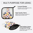 thumbnail image 3 of Yayeee Oven Mitts and Pot Holder Set of 2 Heat Resistant Kitchen Gloves Baking Hot Pad, White Abstract Triangles, 3 of 5