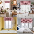 thumbnail image 5 of Abstract Art Valance Curtain Geometric Medieval Circular Modules Red Plaid Window Valances Rod Pocket Short Curtains Window Treatments for Kitchen Bedroom Bathroom Laundry 60" x 18", 5 of 9
