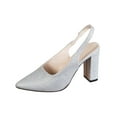thumbnail image 3 of Msgweeeg High Heels for Women Woman Shoes Women's Sandals Women's Fashionable Casual Comfortable Plus Size Solid Color Rhinestone Sequined Pointed Toe Heel High Heels for Dresses & Skirts, 3 of 10
