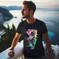 thumbnail image 5 of Large Tops For Men GraphicWatercolor Painting- (5) Printed Tees Summer Everyday Short-Sleeved T Shirts Black or White XS-5XL, 5 of 5