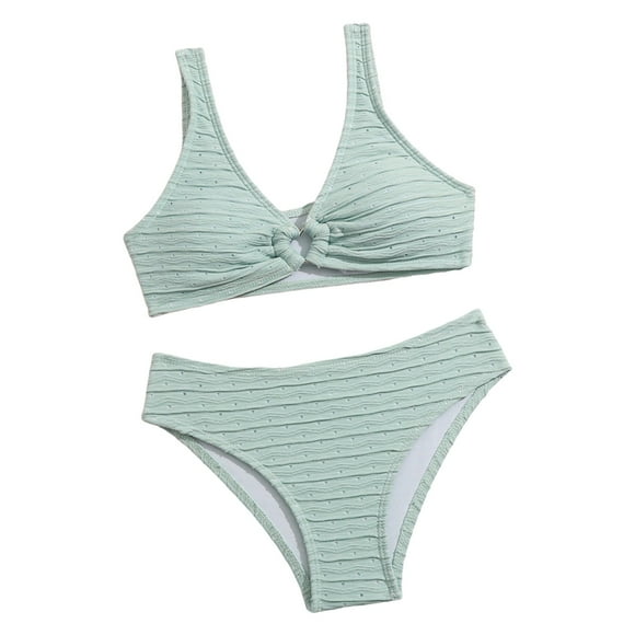 Gubotare Bathing Suit for Girls Teen Girls Summer Holiday Bikini Sets Children Girls Swimwear Split Two Piece Swimsuit Swim Pool Beach Wear Skinny Bathing Suit Size 11-12 (Light Blue,11-12 Years)