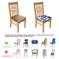 thumbnail image 5 of Blue Pioneer Flower Seat Covers for Dining Room Chairs Set Of 4,Stretch Printed Washable Chair Seat Cover with Elastic Ties and Button,Removable Waterproof Couch Cushion Covers, 5 of 6