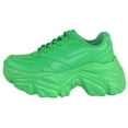 thumbnail image 2 of Berness Women Chunky Platform Sneakers Lace Up Fashion Trainers Thick Sole Casual Walking Light Weight Shoes BLAIR Green 5, 2 of 6
