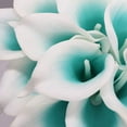thumbnail image 5 of Mini Artificial Calla Lily 10 Stem Bridal Bouquets Artificial Latex Real Touch Flowers for Home Party Decor (Teal Blue White), 5 of 5
