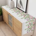 thumbnail image 4 of Pink Green Spring Table Runner - 70 Inch Long, Kitchen Dining Table Runner Dresser Scarves, Floral Eucalyptus Leaves Watercolor Plant Farmhouse Decor for Coffee Tables Wedding Party Banquet, 4 of 8