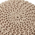 thumbnail image 5 of Round Pouf Foot Stool Ottoman by Sweet Home Collection, Taupe, 5 of 6