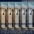 thumbnail image 2 of LUXRITE 15-Inch LED Curved Outdoor Wall Sconce, 5CCT, 1000LM, 15W, IP65, Dimmable, Exterior Light Fixture Black 2 Pack, 2 of 7