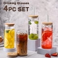thumbnail image 3 of Juego de tazas de vidrio DWTS, 600 ml, con tapas y pajitas, 4 unidades, 3 of 7