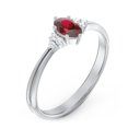 thumbnail image 3 of Birthstone Oval Ring with Shoulder Accents - Garnet (January), 3 of 5