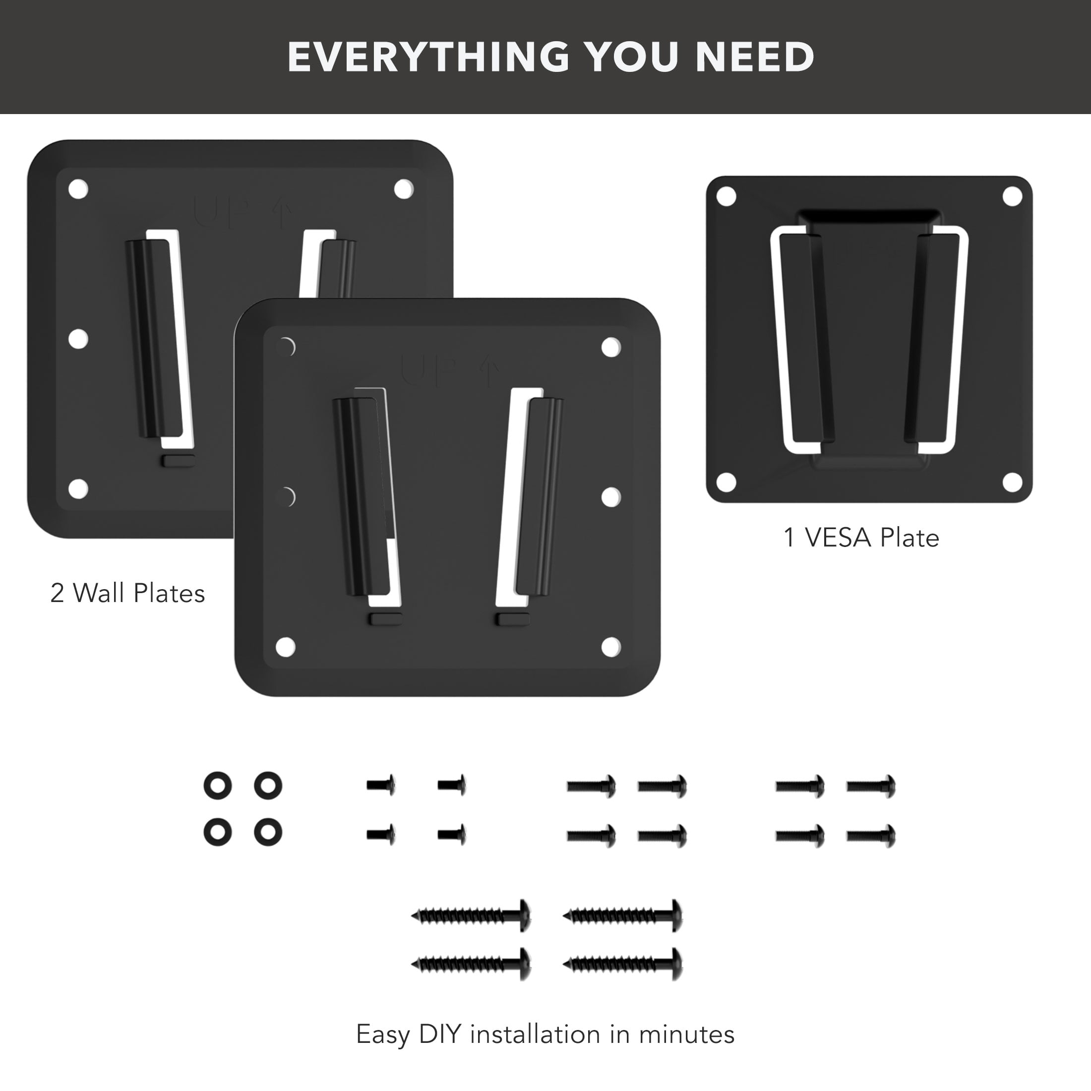 MOUNT-IT! RV TV Mount with Dual Wall Plates, Anti-Rust Quick Release Plastic Polymer Mounting Bracket for Indoor Or Outdoor Use, Ultra Slim Profile, 30lbs Capacity, Fits 13-43" TVs, VESA 100mm