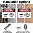 thumbnail image 3 of (2 Pack) Hot Surfaces In This Area OSHA Danger Sign 10 Inch X 7 Inch Plastic Sign, Weather Resistant, UV Protected for Workplace, Business, and Construction Site, Made in the USA, 3 of 8