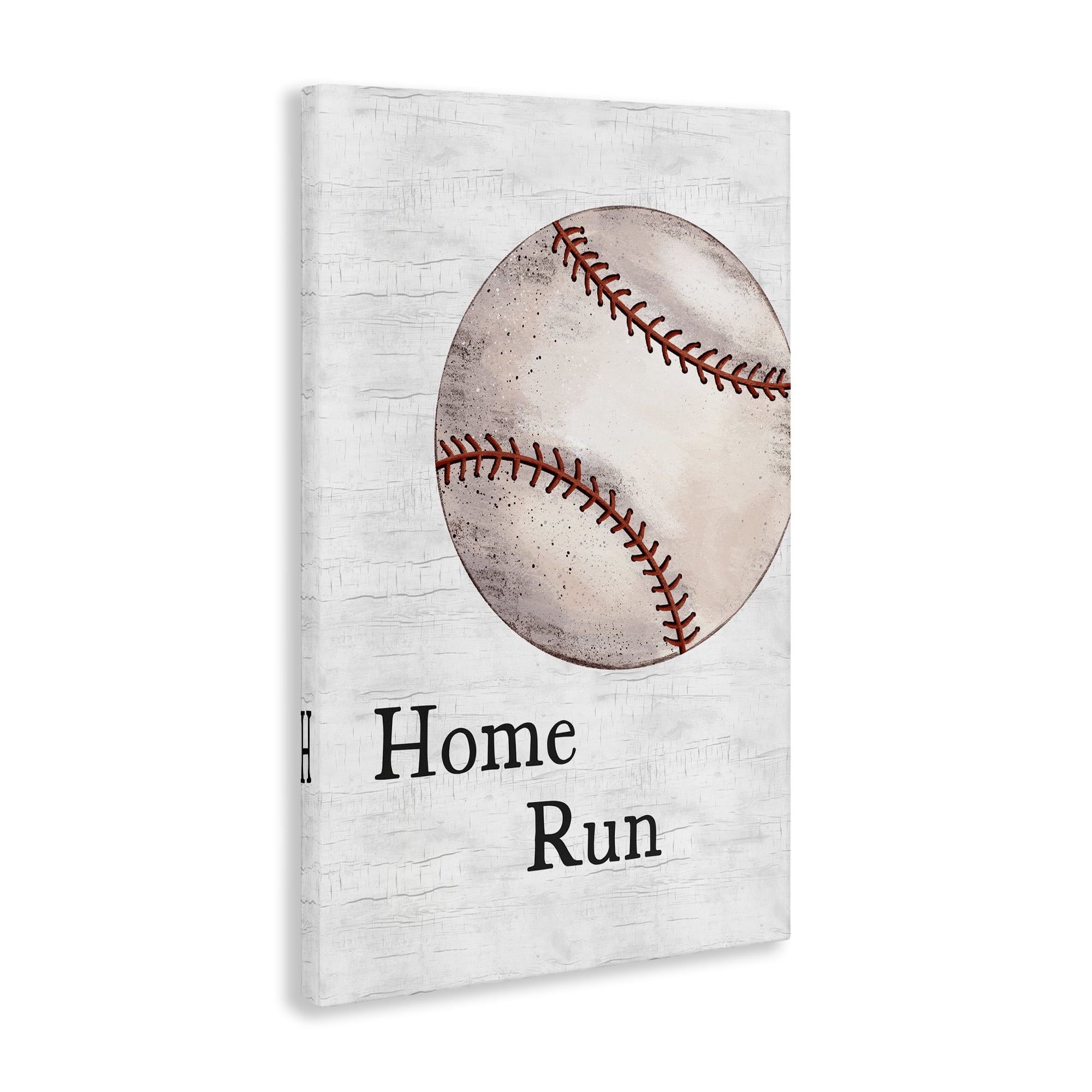 Stupell Industries Home Run Baseball Sports Painting Wrapped Canvas Art Print Wall Art, 20 x 30