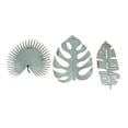 thumbnail image 3 of Zeckos Green Metal Tropical Leaf Sculpture Hanging Wall Décor Set of 3, 3 of 5